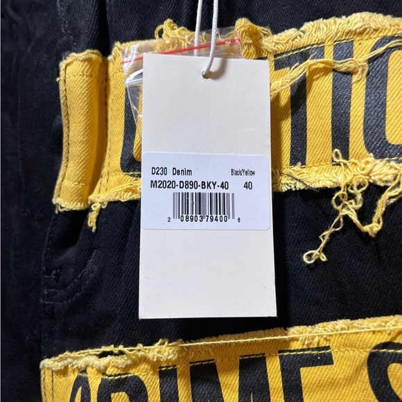 MNML Black and Yellow Crime Scene Jeans - Picture 3 of 5